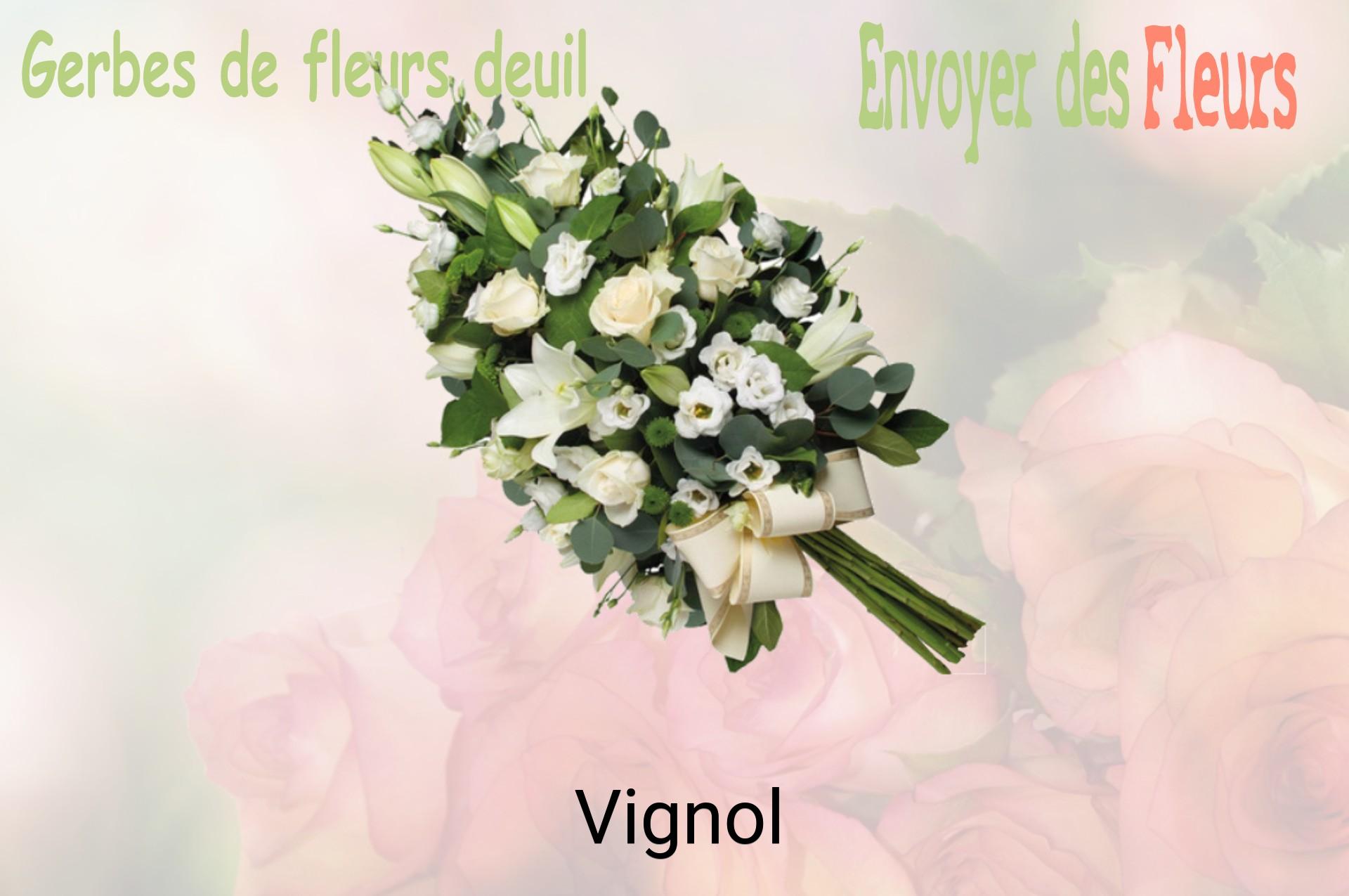 Gerbe de fleurs de deuil livrée à Vignol